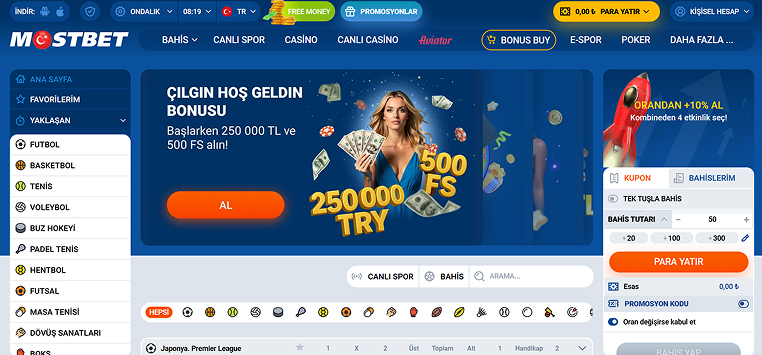 mostbet ana sayfası